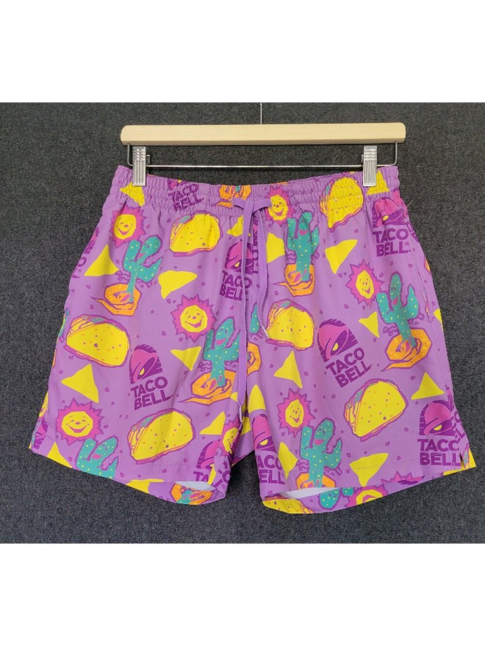 Chubbies Taco Bell Swim Trunks Men’s M Novelty Loungewear Fun Fan Quirky Shorts